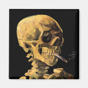 Vincent Van Gogh - Skull mit brennender Zigarette Magnet