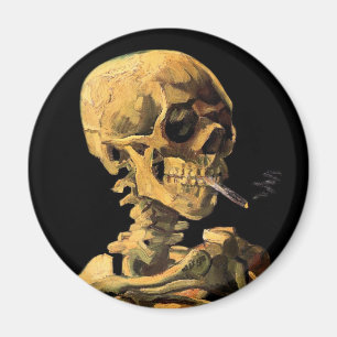 Vincent Van Gogh - Skull mit brennender Zigarette Magnet