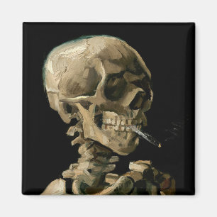 Vincent van Gogh - Skull mit brennender Zigarette Magnet