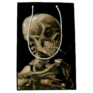 Vincent van Gogh - Skull mit brennender Zigarette Mittlere Geschenktüte