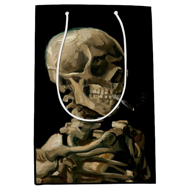 Vincent van Gogh - Skull mit brennender Zigarette Mittlere Geschenktüte (Vorderseite)