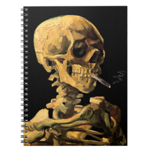 Vincent Van Gogh - Skull mit brennender Zigarette Notizblock