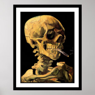Vincent Van Gogh - Skull mit brennender Zigarette Poster