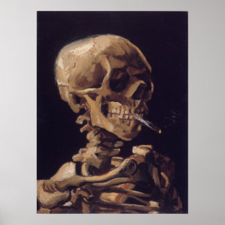 Vincent Van Gogh - Skull mit brennender Zigarette Poster