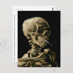 Vincent van Gogh - Skull mit brennender Zigarette Postkarte