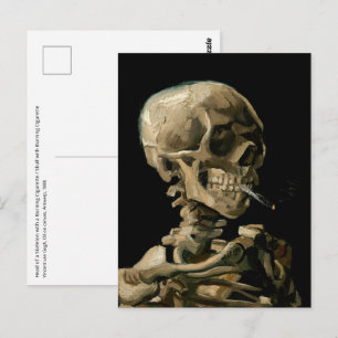 Vincent van Gogh - Skull mit brennender Zigarette Postkarte