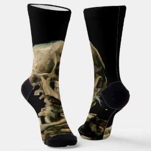 Vincent van Gogh - Skull mit brennender Zigarette Socken