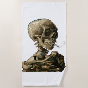 Vincent van Gogh - Skull mit brennender Zigarette Strandtuch