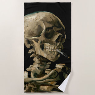 Vincent van Gogh - Skull mit brennender Zigarette Strandtuch