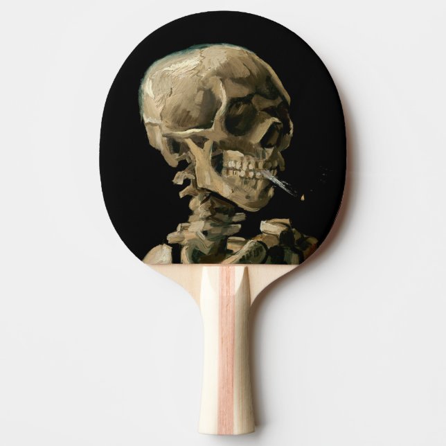 Vincent van Gogh - Skull mit brennender Zigarette Tischtennis Schläger (Vorderseite)