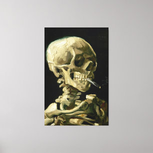 Vincent van Gogh - Skull-Rauchen Zigarette Leinwanddruck