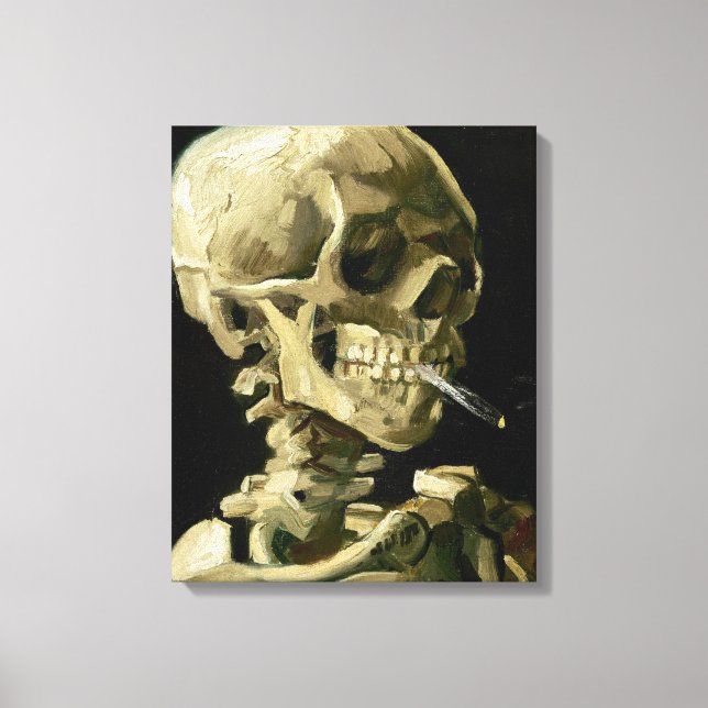 Vincent van Gogh - Skull-Rauchen Zigarette Leinwanddruck (Vorderseite)