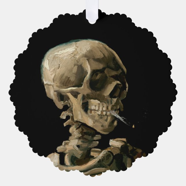 Vincent van Gogh - Skull with Burning Cigaret Ornament Karte (Vorderseite)