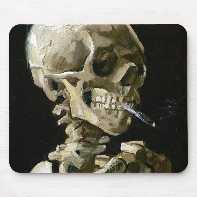 Vincent van Gogh Smoking Skeleton Mousepad (Vorne)