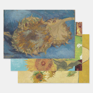 Vincent Van Gogh - Sonnenblumen Auswahl Geschenkpapier Set