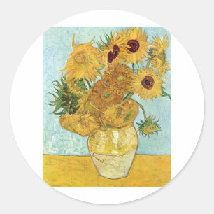 Vincent van Gogh-Sonnenblumen Runder Aufkleber