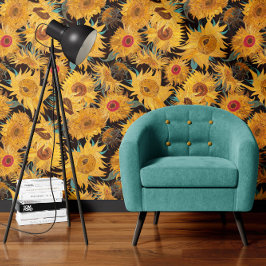Vincent Van Gogh Sonnenblumen Schwarz Gelb Tapete