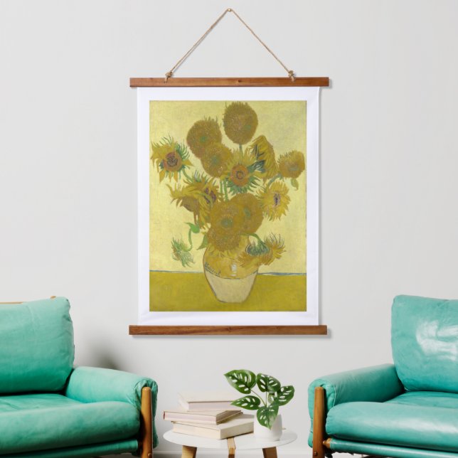 Vincent Van Gogh - Sonnenblumen, vierte Version Wandteppich Mit Holzrahmen (Wohnzimmer)