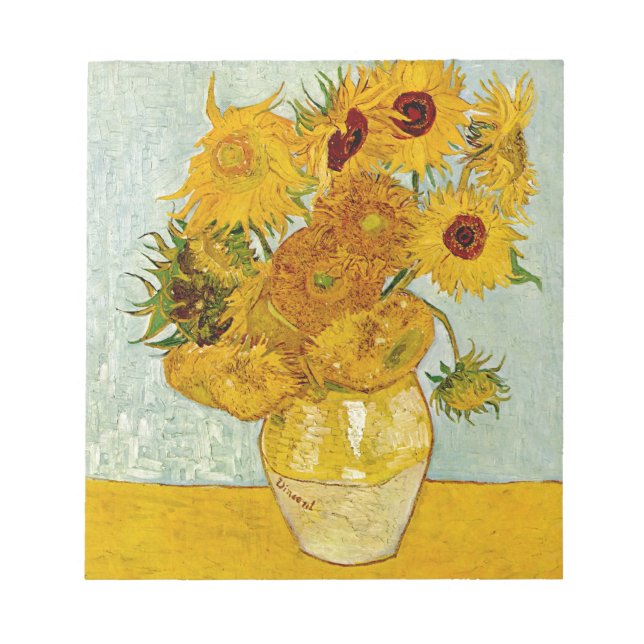 Vincent Van Gogh Sonnenblumenmalerei Notizblock (Vorderseite)