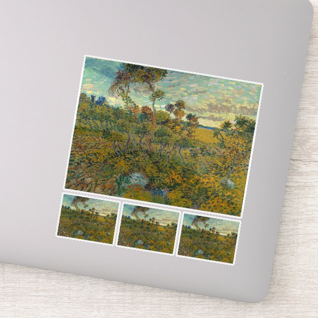 Vincent Van Gogh, Sonnenuntergang in Montmajour Aufkleber (Detail)