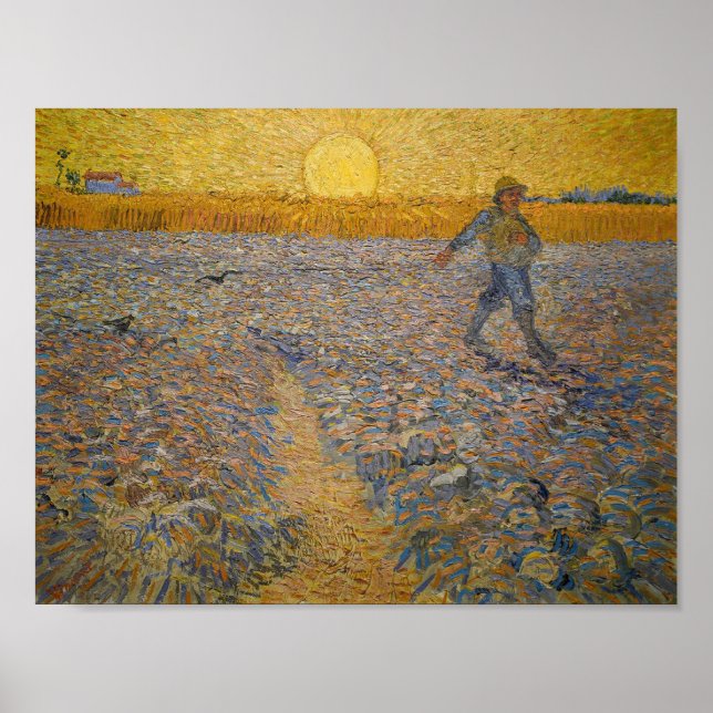 Vincent Van Gogh Sower bei Sunset Art Painting Poster (Vorne)