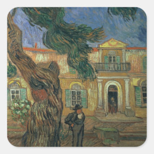 Vincent van Gogh St Paul Krankenhaus, St. Remy Quadratischer Aufkleber