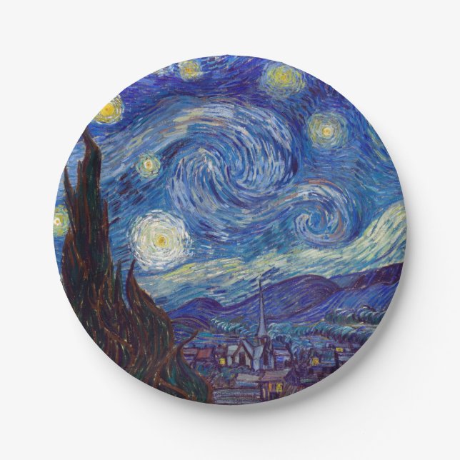 VINCENT VAN GOGH - Starry night 1889 Pappteller (Vorderseite)