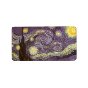 Vincent van Gogh - Starry Night Adressaufkleber