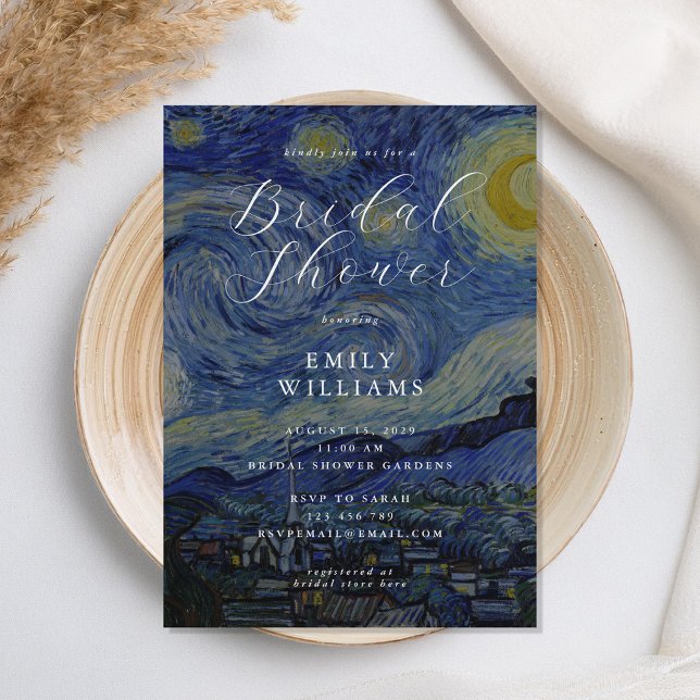 Vincent Van Gogh Starry Night Brautparty Einladung (Von Creator hochgeladen)