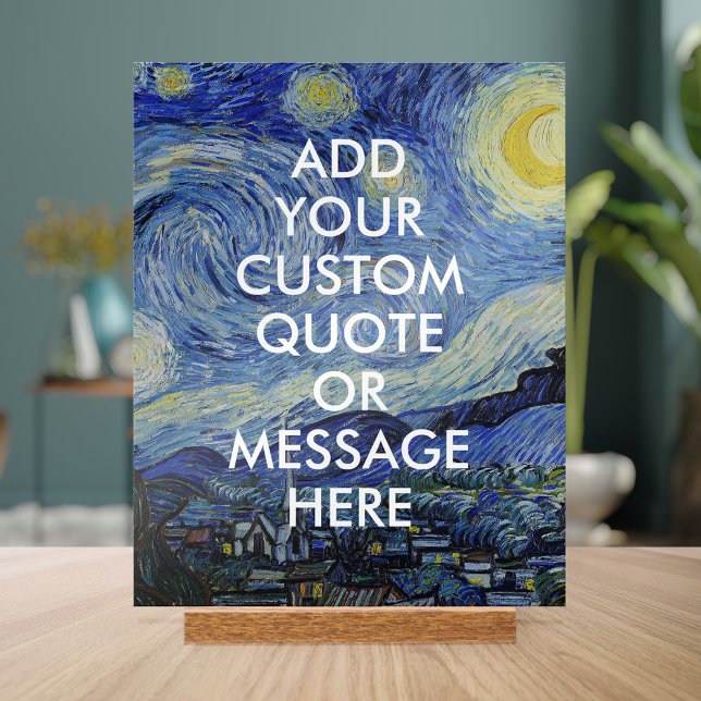 Vincent Van Gogh Starry Night Custom Quote Acrylschild (Von Creator hochgeladen)