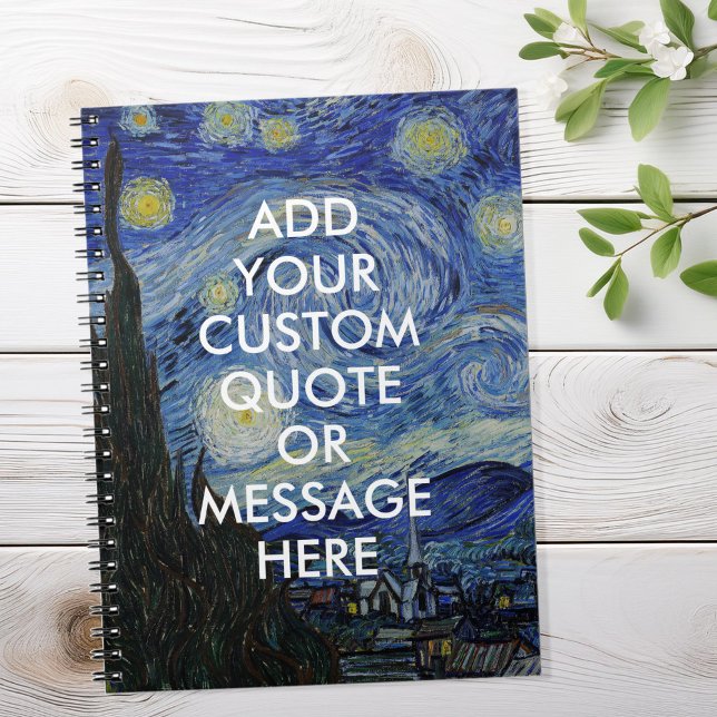 Vincent Van Gogh Starry Night Custom Quote Notizblock (Von Creator hochgeladen)