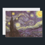 Vincent van Gogh - Starry Night Einladung<br><div class="desc">Die Starry Night (1889) von Vincent van Gogh ist ein Vintager Post-Impressionismus der Kunstlandschaft Landschaftsmalerei. Der Blick auf eine Stadt in einem Tal bei Nacht mit den Wolken, den Sternen und einem schönen goldgelben Halbmond. Es wurde im Laufe des Tages aus der Erinnerung gemalt und ist van Goghs bekanntestes Gemälde....</div>
