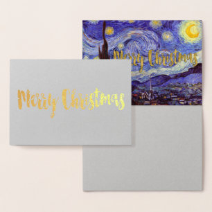 Vincent Van Gogh Starry Night Frohe Weihnachten Go Folienkarte