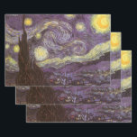 Vincent van Gogh - Starry Night Geschenkpapier Set<br><div class="desc">Die Starry Night (1889) von Vincent van Gogh ist ein Vintager Post-Impressionismus der Kunstlandschaft Landschaftsmalerei. Der Blick auf eine Stadt in einem Tal bei Nacht mit den Wolken, den Sternen und einem schönen goldgelben Halbmond. Es wurde im Laufe des Tages aus der Erinnerung gemalt und ist van Goghs bekanntestes Gemälde....</div>