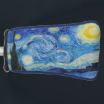 Vincent Van Gogh Starry Night Golf Headcover<br><div class="desc">Dieser Golfkopf-Cover ist mit dem Bild Starry Night von Vincent van Gogh von 1889 ausgestattet. Es zeigt eine Szene, die von der Aussicht aus seinem Schlafzimmer in dem Asyl, in dem er bleibe, basiert. Es verwendet reiche blaue Pigmente und ziemlich seltene indische gelbe Pigmente. Überraschenderweise scheint es ihm nicht besonders...</div>