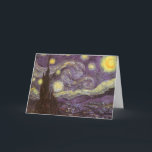 Vincent van Gogh - Starry Night Karte<br><div class="desc">Die Starry Night (1889) von Vincent van Gogh ist ein Vintager Post-Impressionismus der Kunstlandschaft Landschaftsmalerei. Der Blick auf eine Stadt in einem Tal bei Nacht mit den Wolken, den Sternen und einem schönen goldgelben Halbmond. Es wurde im Laufe des Tages aus der Erinnerung gemalt und ist van Goghs bekanntestes Gemälde....</div>
