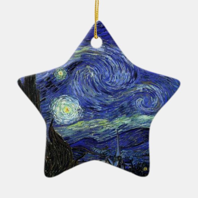 Vincent van Gogh, Starry Night Keramik Ornament (Vorne)