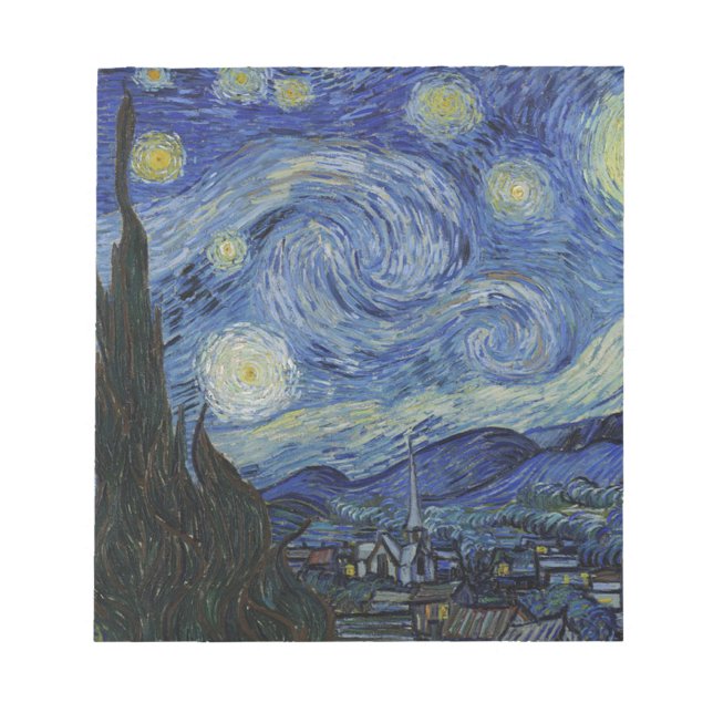Vincent Van Gogh - Starry Night. Kunstmalerei Notizblock (Vorderseite)