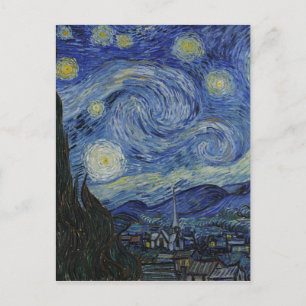 Vincent Van Gogh - Starry Night. Kunstmalerei Postkarte