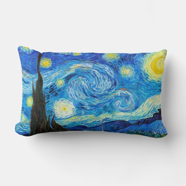 Vincent Van Gogh Starry Night Lebende Malkunst Lendenkissen (Vorderseite)