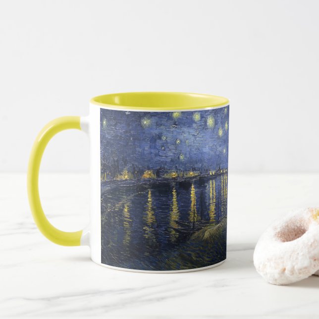 Vincent Van Gogh - Starry night over Rhone Tasse (Mit Donut)