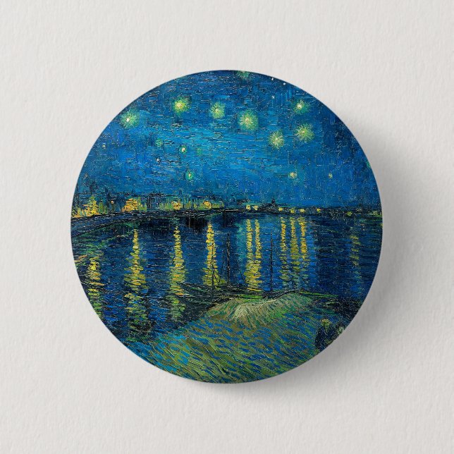 Vincent Van Gogh Starry Night Over the Rhone Button (Vorderseite)