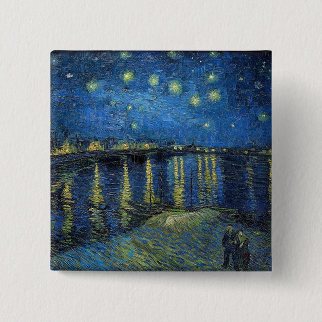 Vincent Van Gogh - Starry Night Over the Rhone Button (Vorderseite)