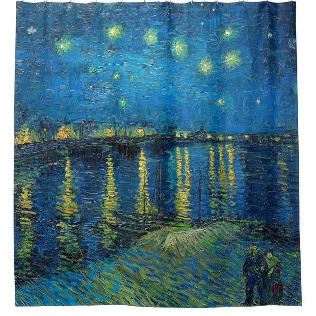 Vincent Van Gogh Starry Night Over the Rhone Duschvorhang (Vorderseite)