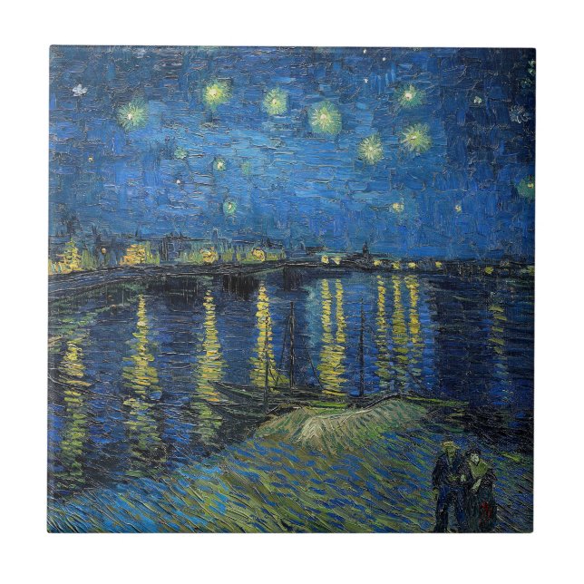 Vincent van Gogh - Starry Night Over the Rhone Fliese (Vorderseite)