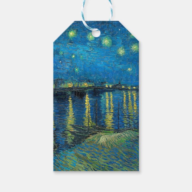 Vincent Van Gogh Starry Night Over the Rhone Geschenkanhänger (Vorderseite)