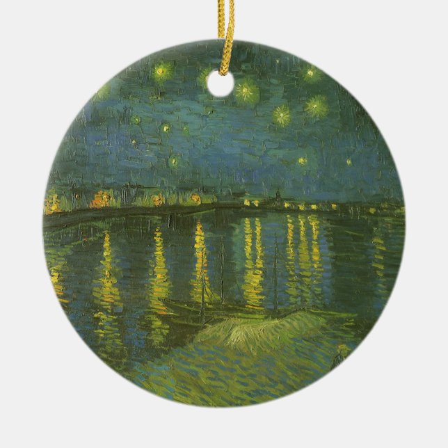 Vincent van Gogh - Starry Night Over the Rhone Keramikornament (Vorne)