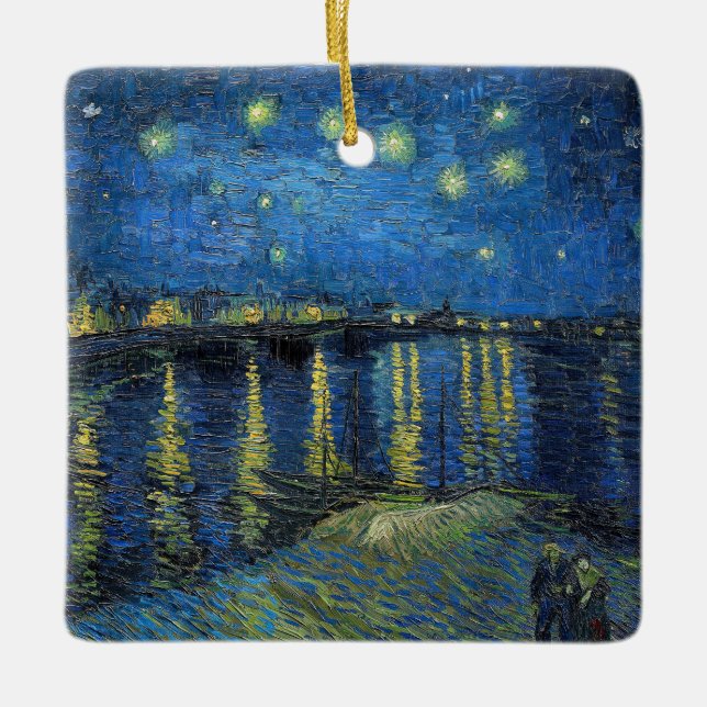 Vincent van Gogh - Starry Night Over the Rhone Keramikornament (Vorderseite)