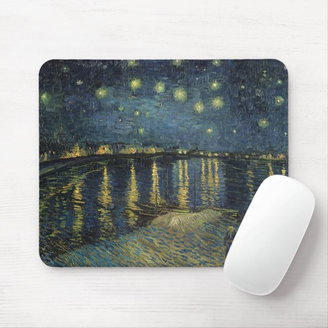 Vincent van Gogh | Starry Night Over the Rhone Mousepad (Mit Mouse)