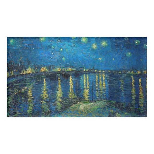 Vincent Van Gogh Starry Night Over the Rhone Namenschild (Vorderseite)